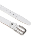 GIL White Feather-Edge Men's Leather Belt | Wrinkle-free