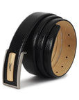 Signature Black Profile Men's Leather Belt- Snake(3)