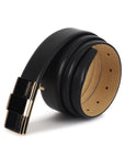 Signature Black Profile Men's Leather Belt- Texas