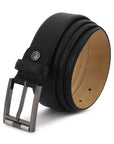 Black Profile Men's Leather Belt- Safiano