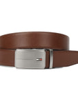 GIL Men's Reversible Auto-lock Leather Belt | Saffiano Wrinkle-free Leather