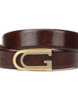 GIL Signature Profile Men's Leather Belt | Wrinkle-free | Matte Gold Buckle