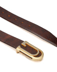 GIL Signature Profile Men's Leather Belt | Wrinkle-free | Matte Gold Buckle