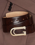 GIL Signature Profile Men's Leather Belt | Wrinkle-free | Matte Gold Buckle