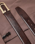 GIL Signature Profile Men's Leather Belt | Wrinkle-free | Matte Gold Buckle