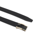 Signature Black Profile Men's Leather Belt- Texas