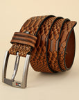 GIL Casual Men's Leather Belt | Top-Grain | 3-D Embossed | G-1271
