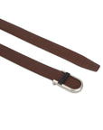 Signature Brown Profile Men's Leather Belt- BoxBotega