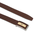 Signature Profile Men's Leather Belt | Wrinkle-free | Matte Silver Buckle