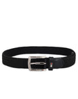 GIL Luxury Black Woven Stretch Men's Belt with Leather Detailing