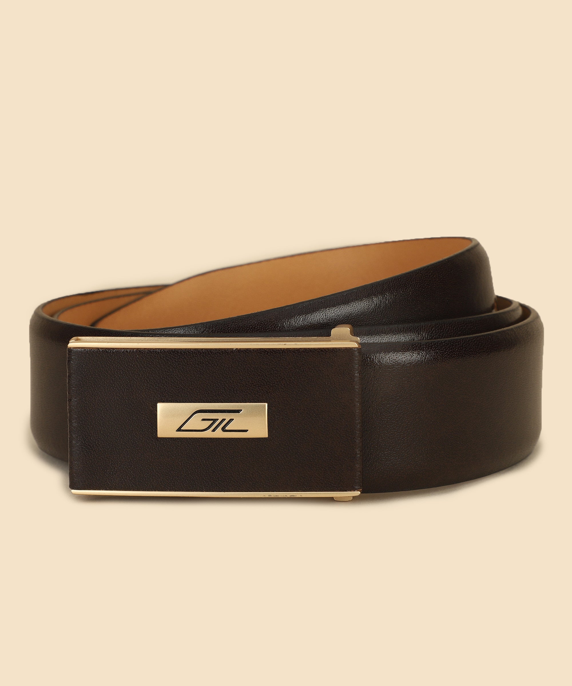 Brown Leather Belt, Wallet & Keychain Combo