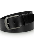 GIL Casual Men's Full-Grain Leather Belt with Antique Buckle | Waxy Marble