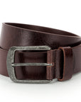 GIL Casual Men's Full-Grain Leather Belt with Antique Buckle | Waxy Marble