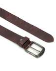 GIL Casual Men's Full-Grain Leather Belt with Antique Buckle | Waxy Marble