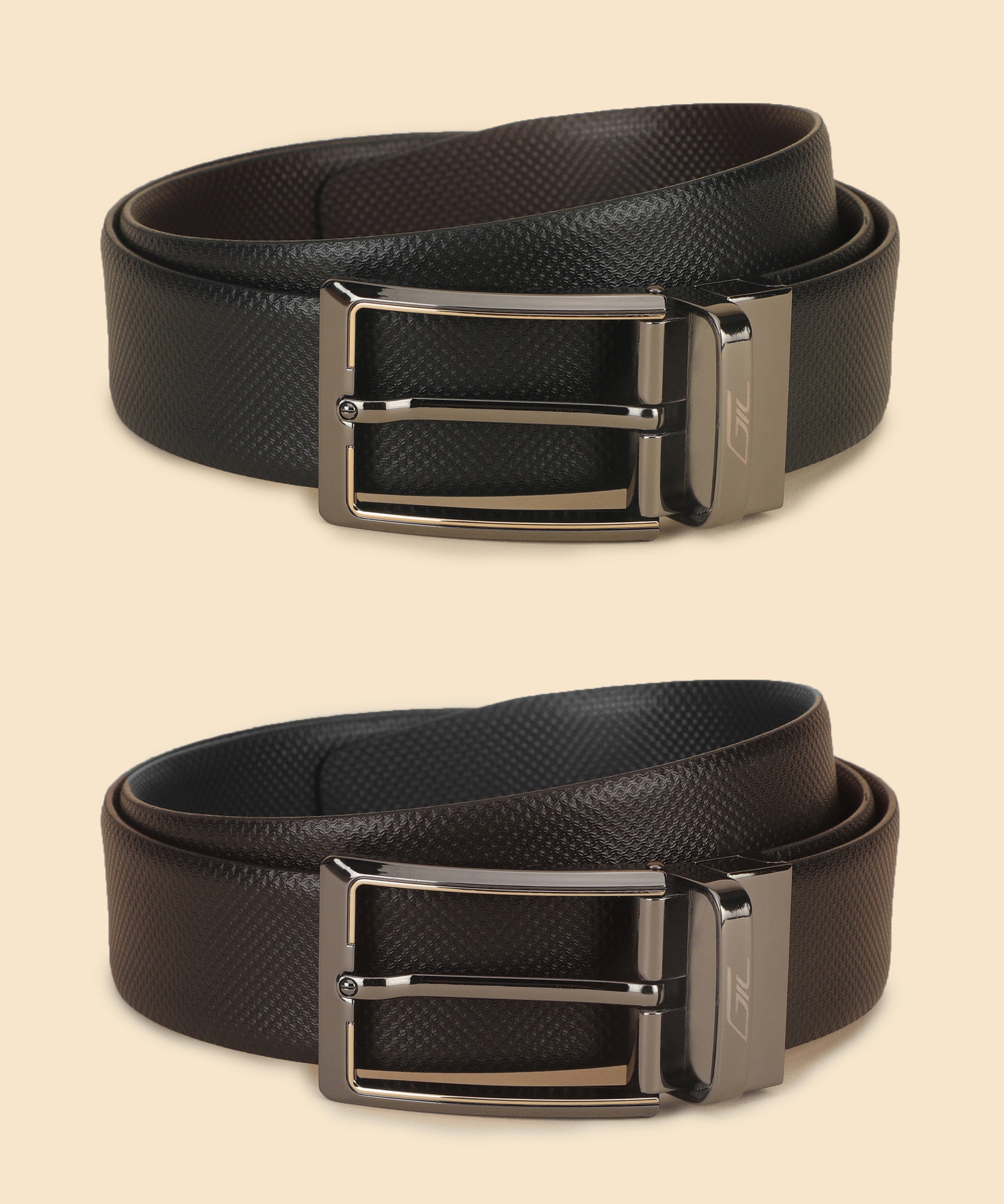 Black Leather Belt, Wallet & Keychain Combo