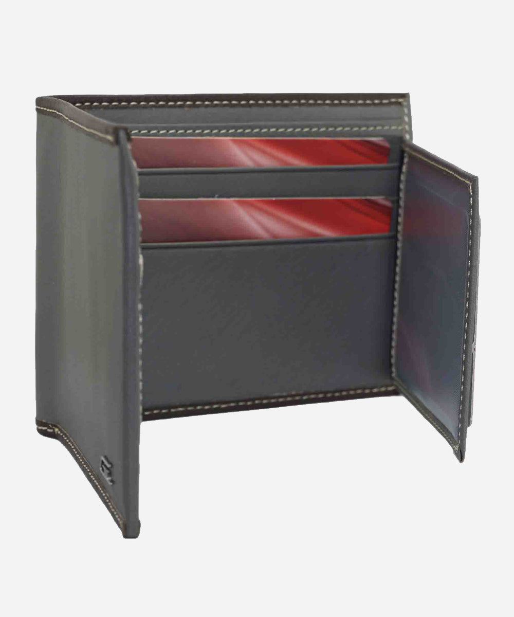 Grey Color Bifold Genuine Leather Wallet