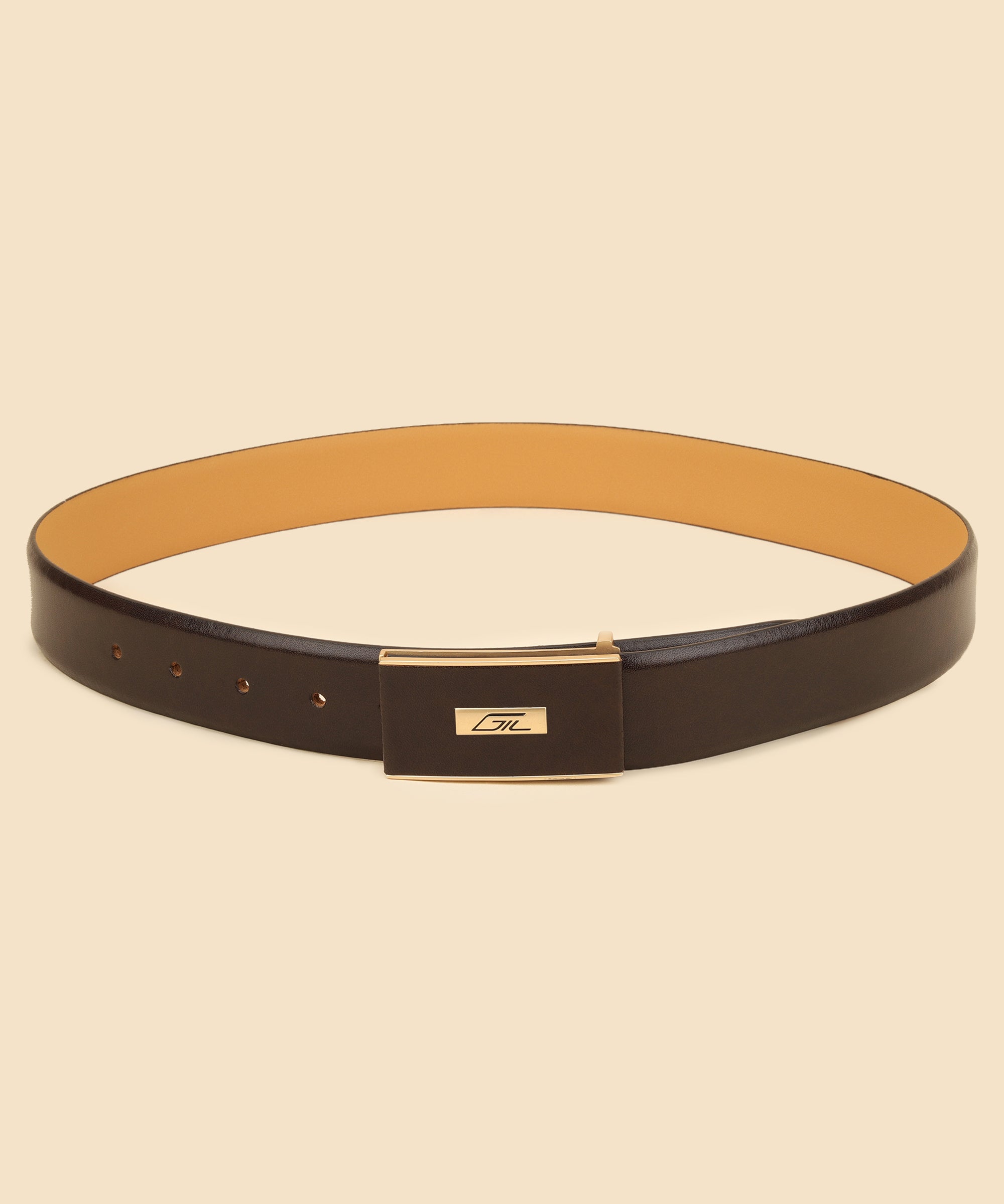 Brown Leather Belt, Wallet & Keychain Combo