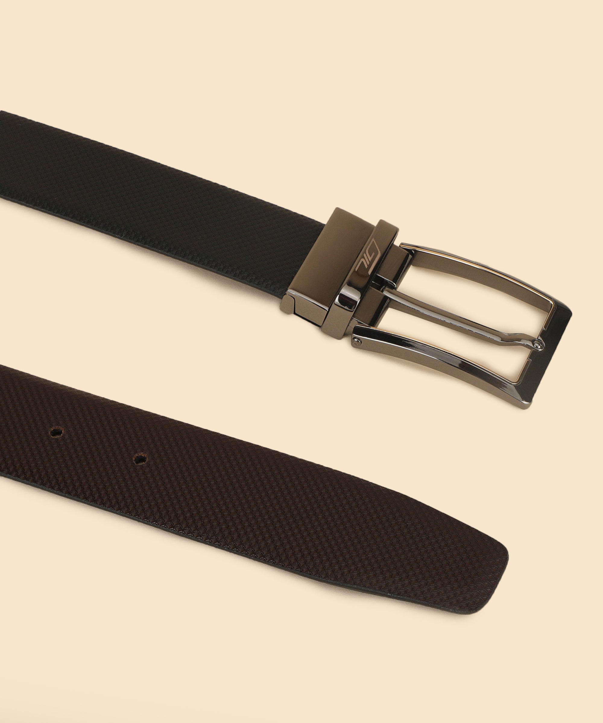 Black Leather Belt, Wallet & Keychain Combo