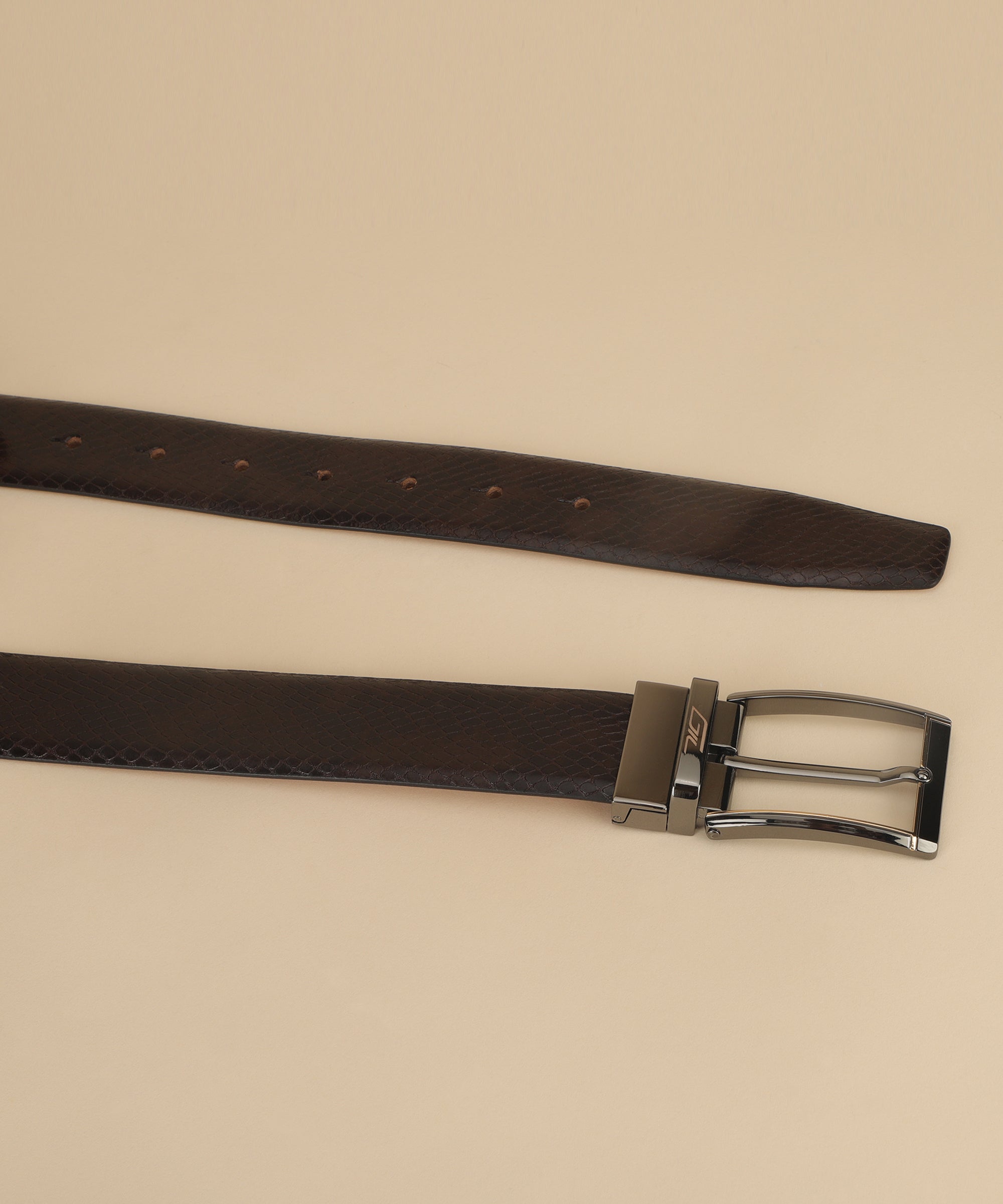 Tan Leather Belt, Wallet & Keychain Combo