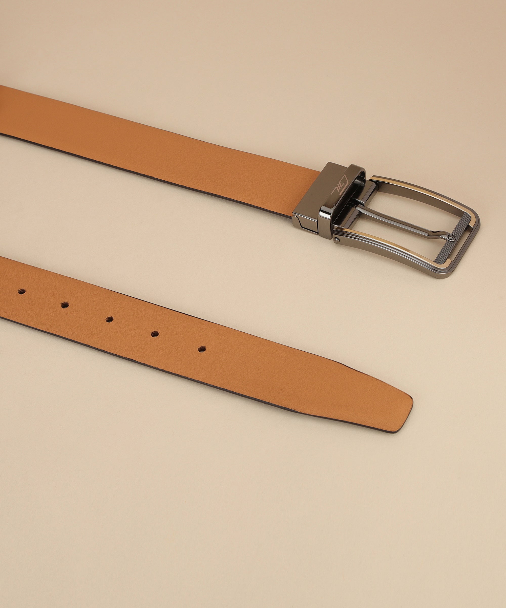 Tan Leather Belt, Wallet & Keychain Combo