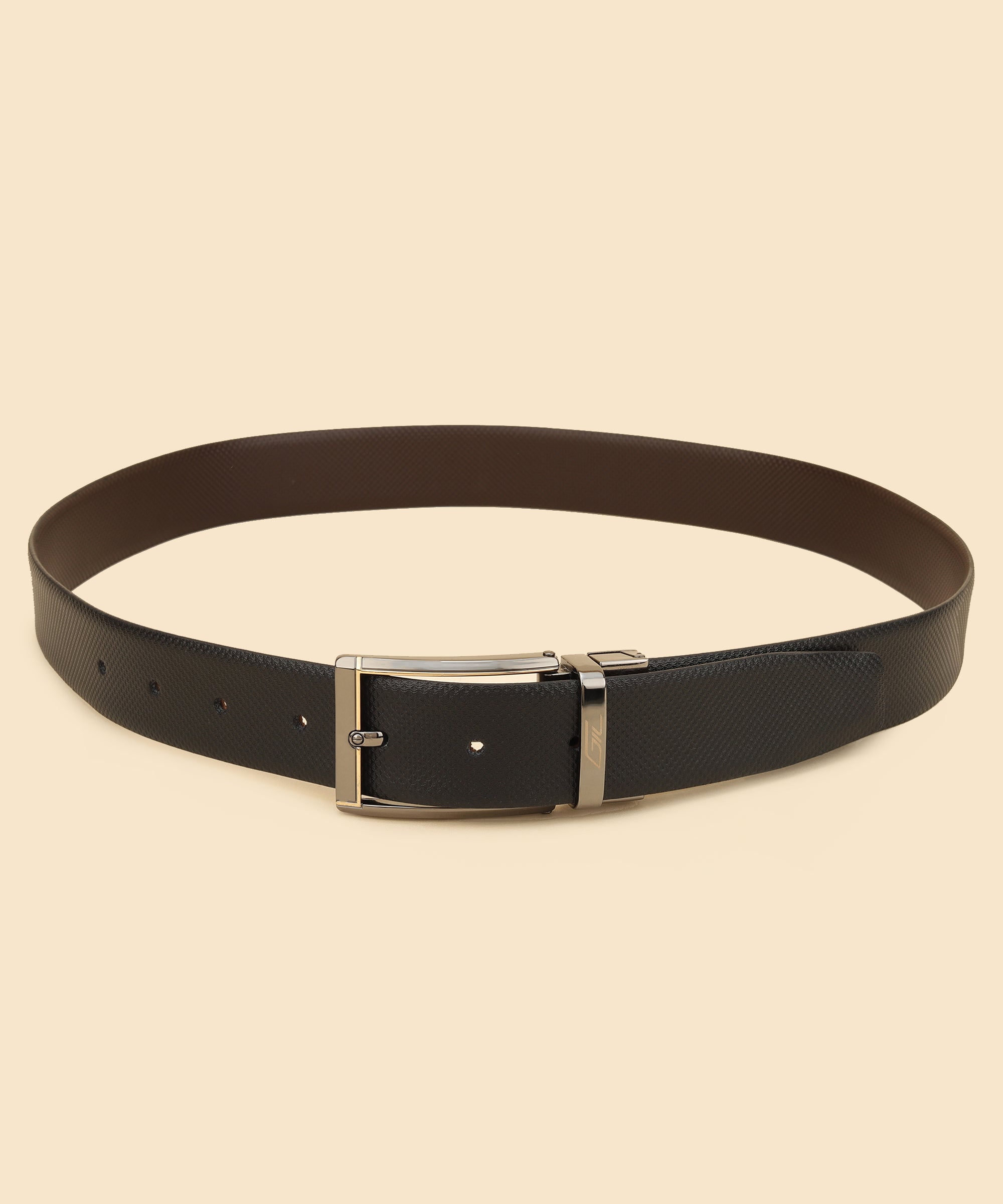 Black Leather Belt, Wallet & Keychain Combo