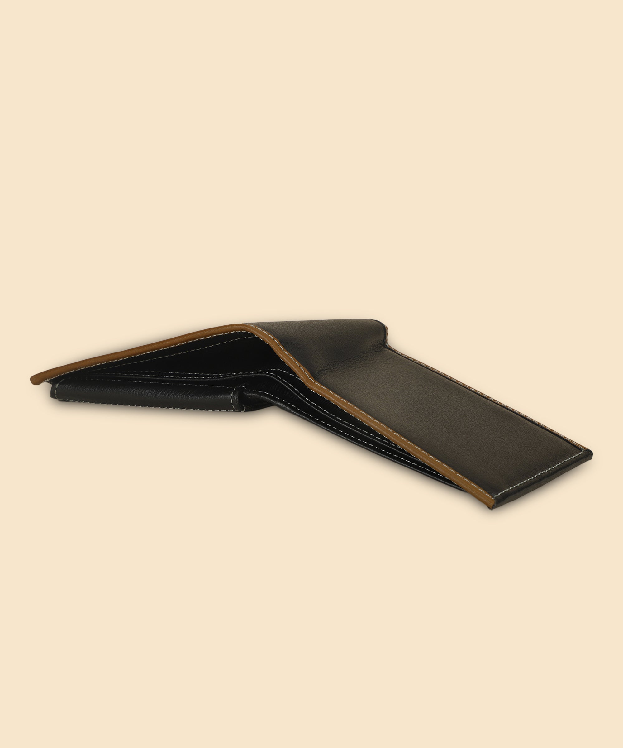 GIL Men's Black Leather Wallet | Photo-id & Over flap | FVOF-03