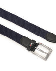 GIL Luxury Woven Stretch Men's Belt with Leather Detailing