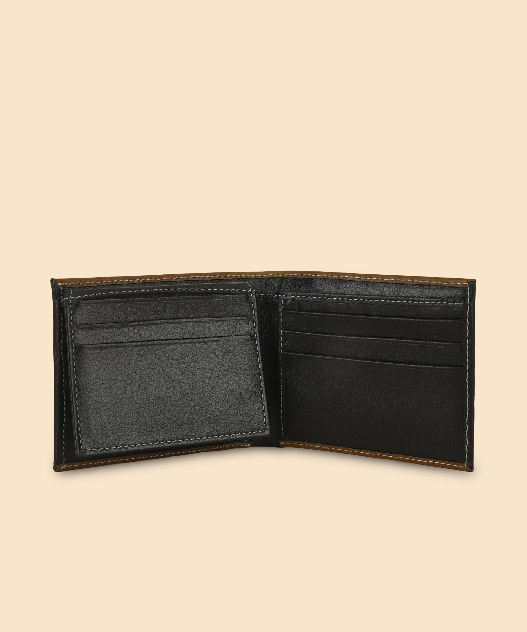 GIL Men's Black Leather Wallet | Photo-id & Over flap | FVOF-03