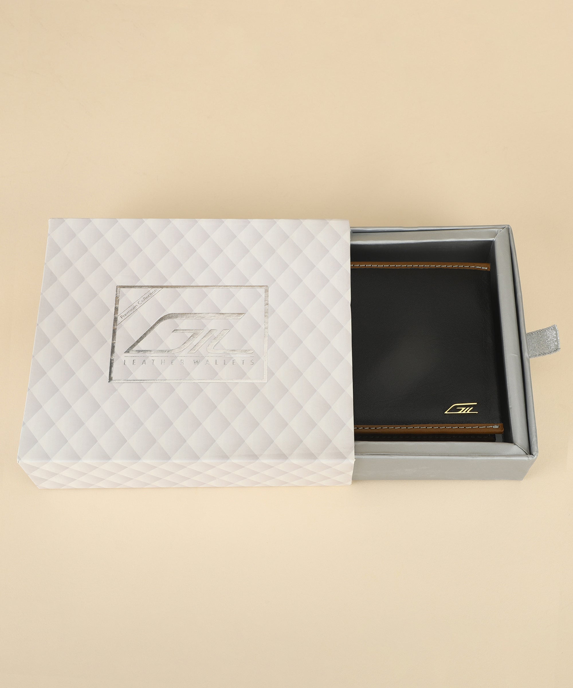 GIL Men's Black Leather Wallet | Photo-id & Over flap | FVOF-03