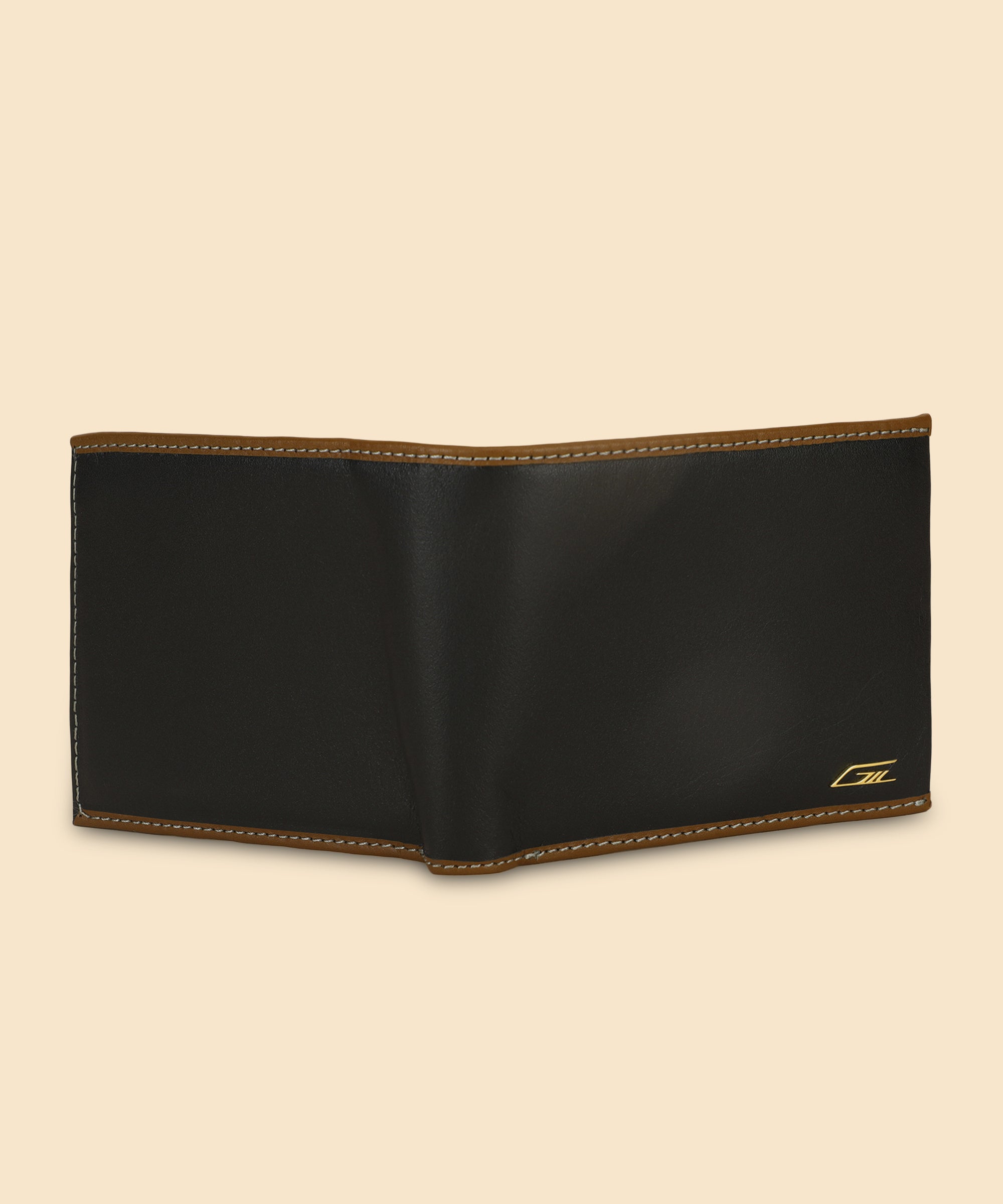 GIL Men's Black Leather Wallet | Photo-id & Over flap | FVOF-03