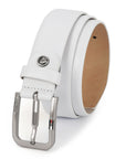 White Leather Belt by GIL