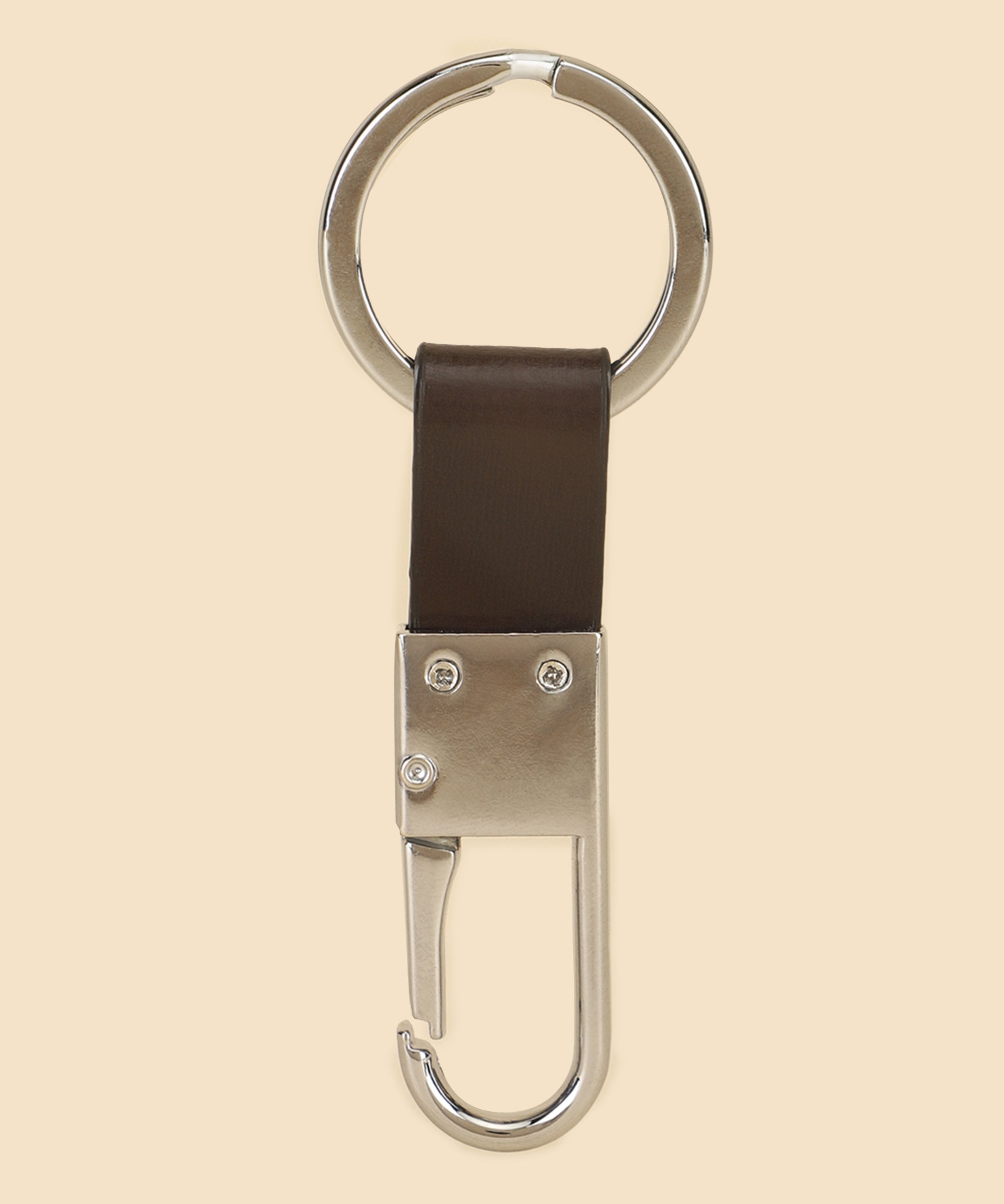 Brown Leather Belt, Wallet & Keychain Combo
