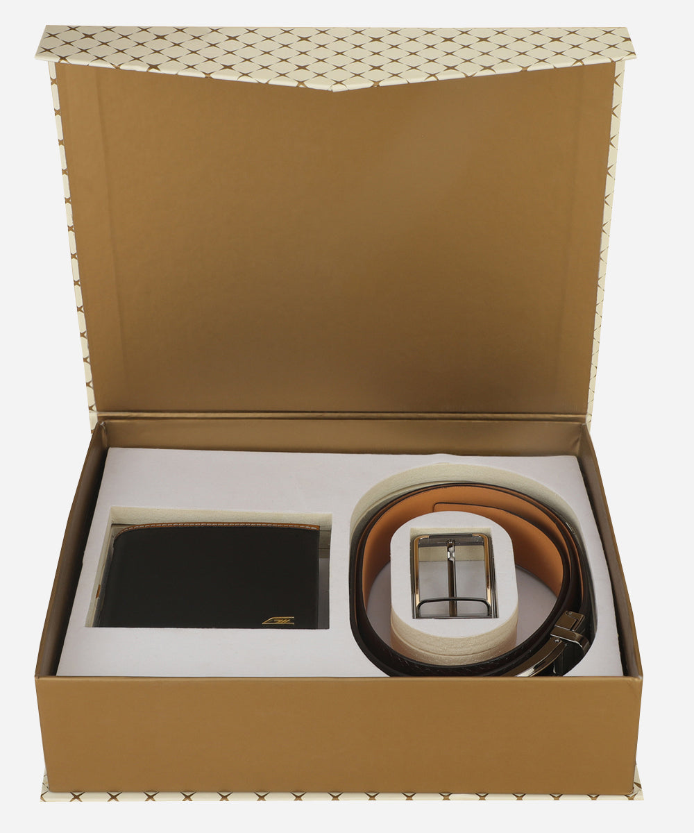 GIL Formal Leather Belt, Wallet Combo