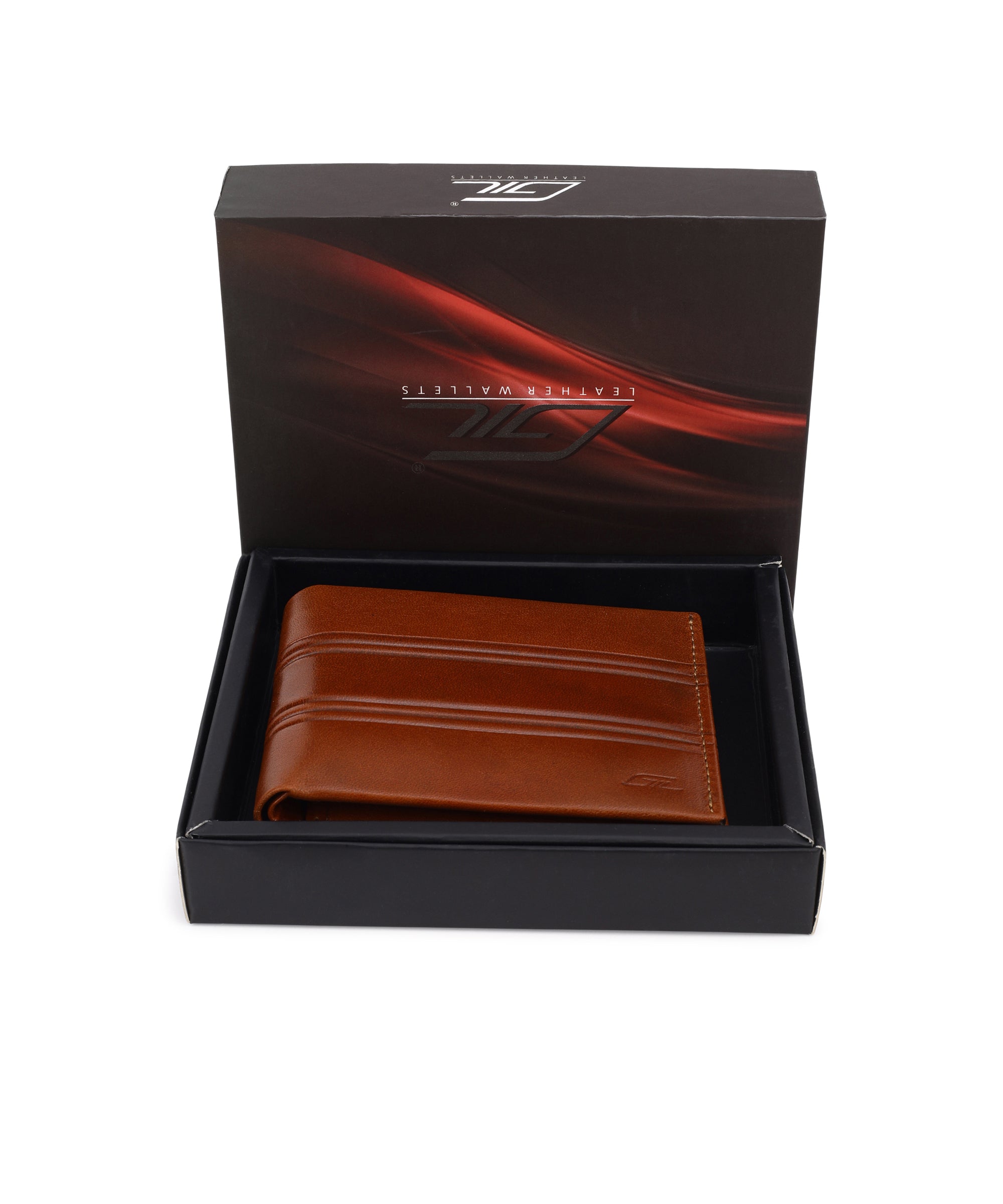 GIL Men's Bifold Leather Wallet with RFID | Embossed Full-Grain Leather