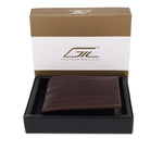 GIL Men's Bifold Leather Wallet with RFID | Embossed Full-Grain Leather