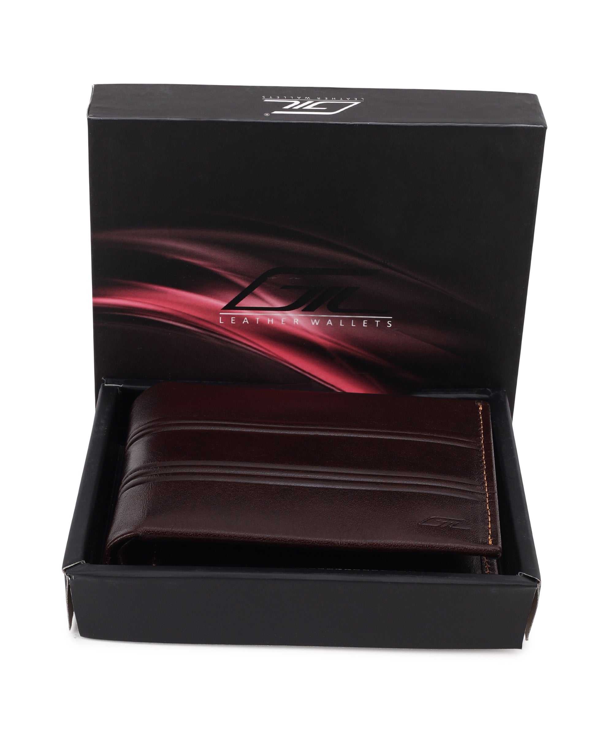 GIL Men's Bifold Leather Wallet with RFID | Embossed Full-Grain Leather