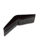 GIL Men's Bifold Leather Wallet with RFID | Black Full-Grain Leather | Red Stitching