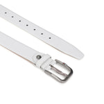 GIL White Feather-Edge Men's Leather Belt | Wrinkle-free