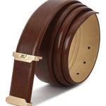 GIL Signature Tan Profile Men's Leather Belt | Wrinkle-free | Texas-2