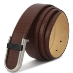 GIL Signature Profile Men's Leather Belt | Wrinkle-free | Matte Silver Buckle