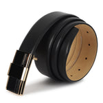 Signature Black Profile Men's Leather Belt- Texas