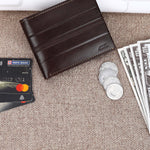 GIL Men's Bifold Leather Wallet with RFID | Embossed Full-Grain Leather