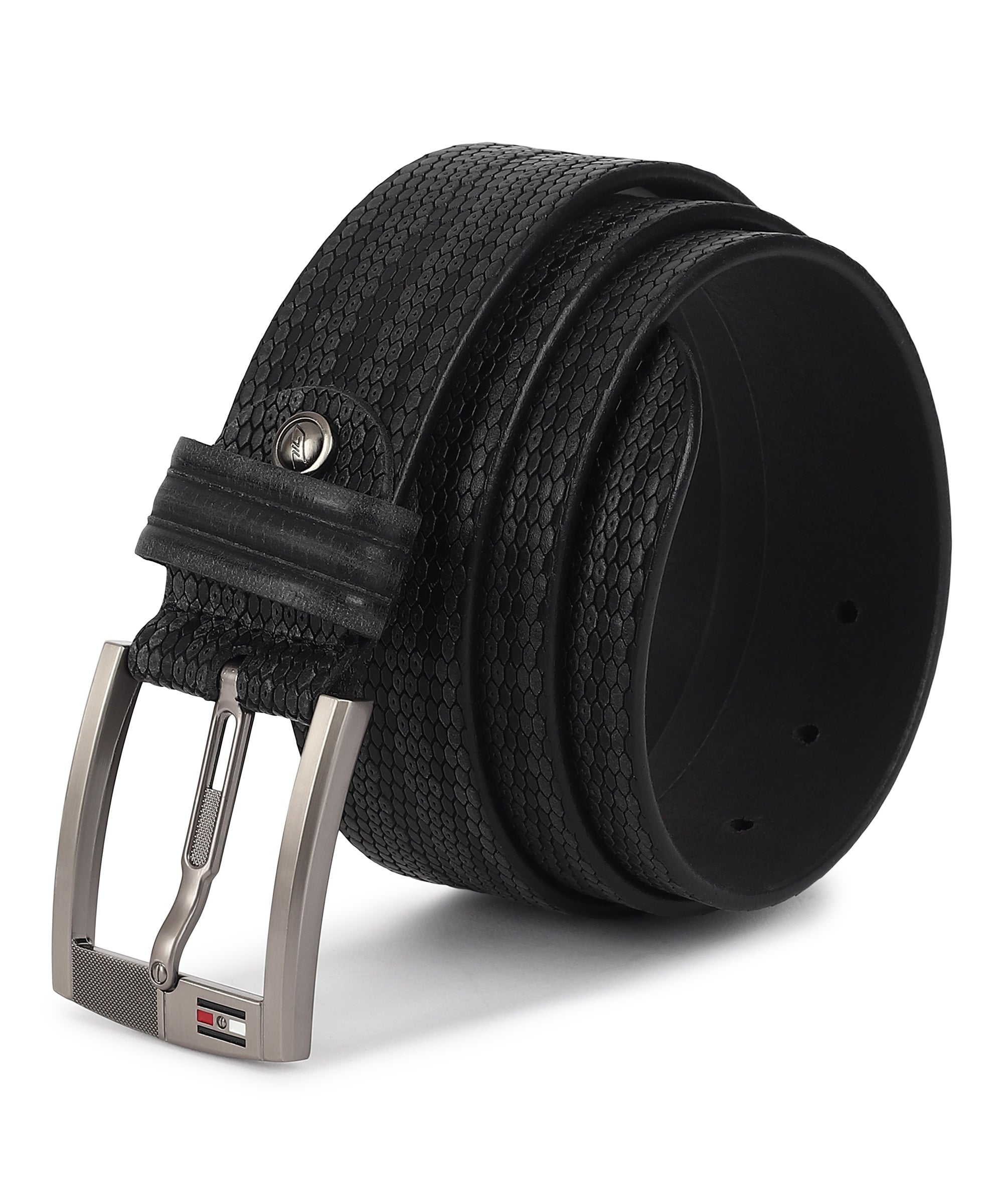 Black Casual Men&#39;s Leather Belt - G-1277 Tango Waxy