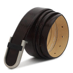 GIL Signature Profile Men's Leather Belt | Wrinkle-free | Snake print | Dual-tone Brown