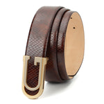 GIL Signature Profile Men's Leather Belt | Wrinkle-free | Matte Gold Buckle