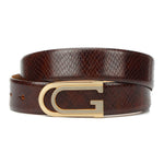 GIL Signature Profile Men's Leather Belt | Wrinkle-free | Matte Gold Buckle