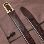 GIL Signature Profile Men's Leather Belt | Wrinkle-free | Matte Gold Buckle