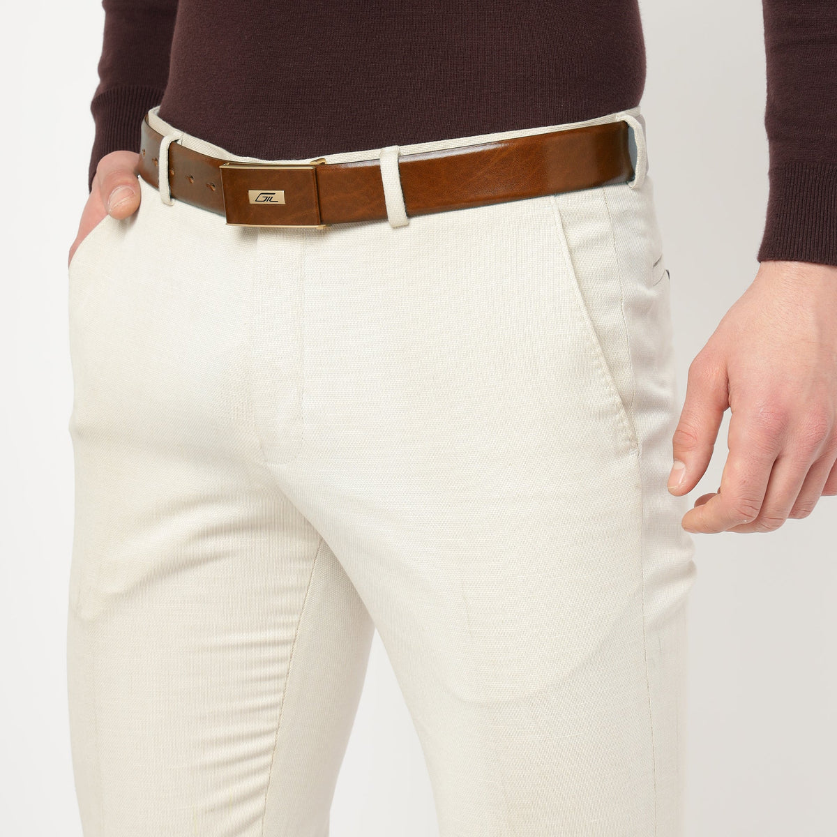 GIL Texas men's leather belt detail