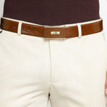 Nickel-free buckle on GIL men's leather belt