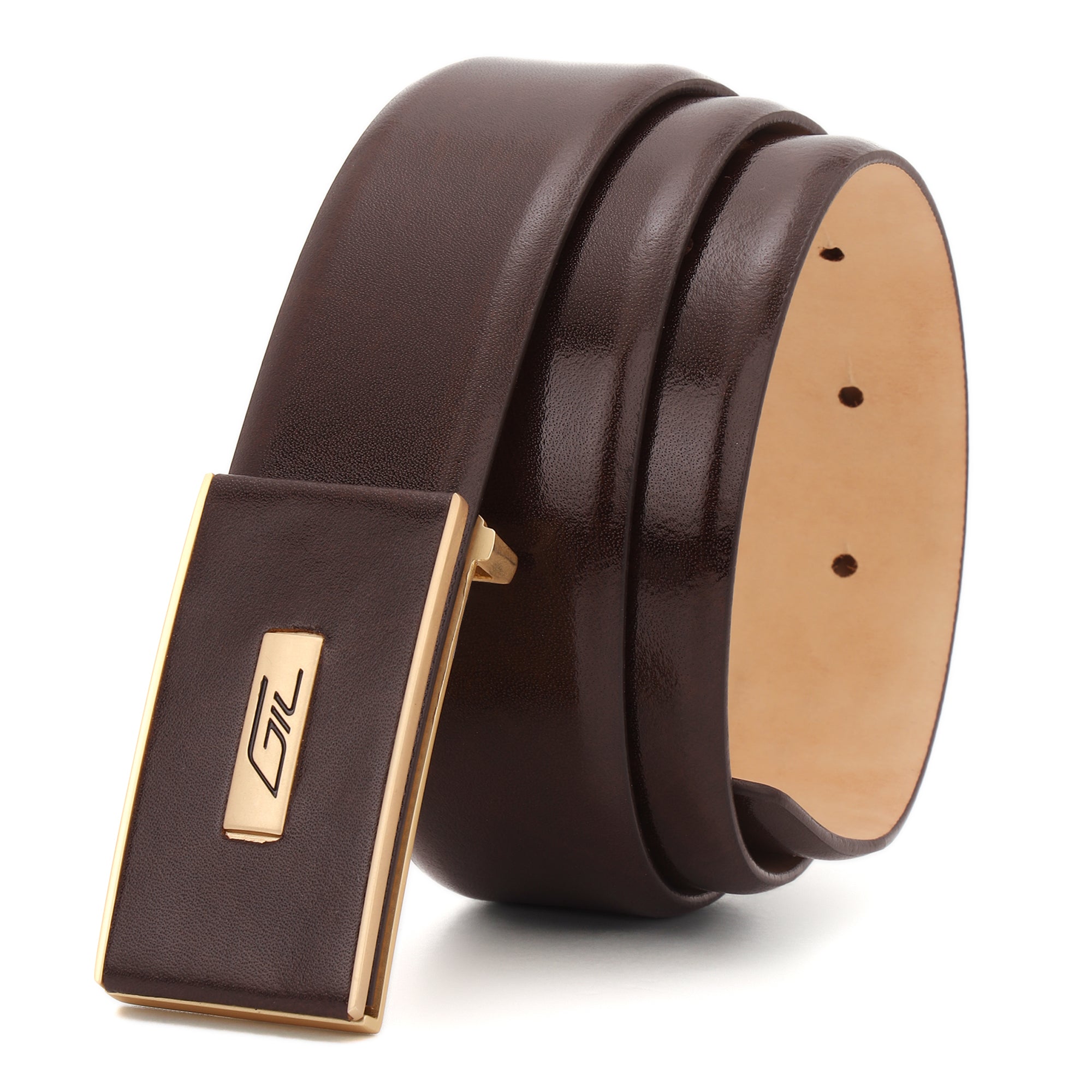 Signature Brown Profile Men&#39;s Leather Belt- Texas